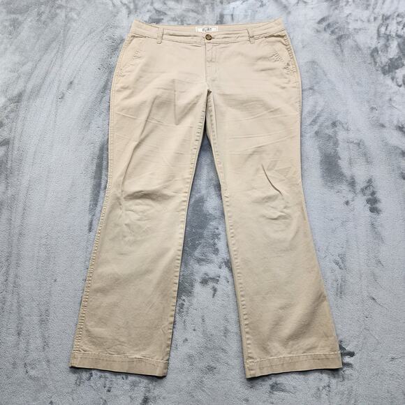Old Navy Pants Womens 12 SHORT Tan Rolled Oats Perfect Khaki Flirt Stretch - Picture 1 of 13